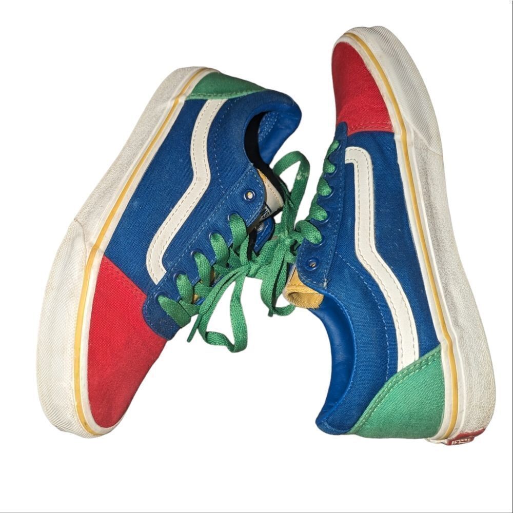 Vans Old Skool Yacht Club‎ Shoes Size 4.5 Youth Blue Green Red Yellow Colors
